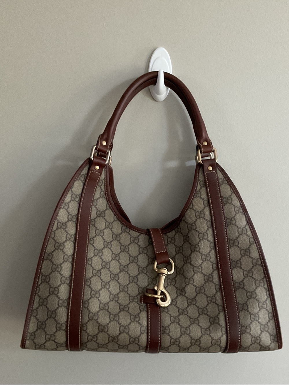 Gucci GG Supreme Monogram Canvas Large Hobo Shoulder Bag Vintage